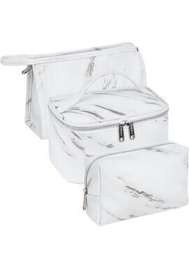 3 Piece Makeup Bag Set Toiletry Cosmetic Pouch Portable Travel Organizer